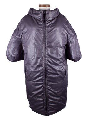 MARNI GREY PUFFER COAT SILK 3/4 SLEEVE PADDED